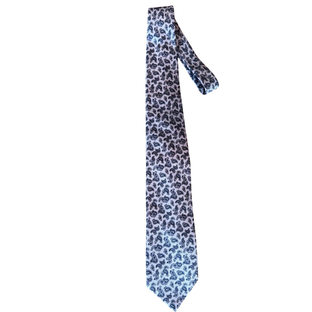 Gianfranco Ferre Mens Blue Paisley 100% Silk Tie Made‎ in Italy Designer Necktie